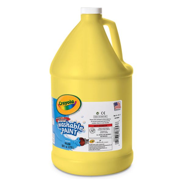 Crayola Washable Paint, Yellow, 1 gal Bottle