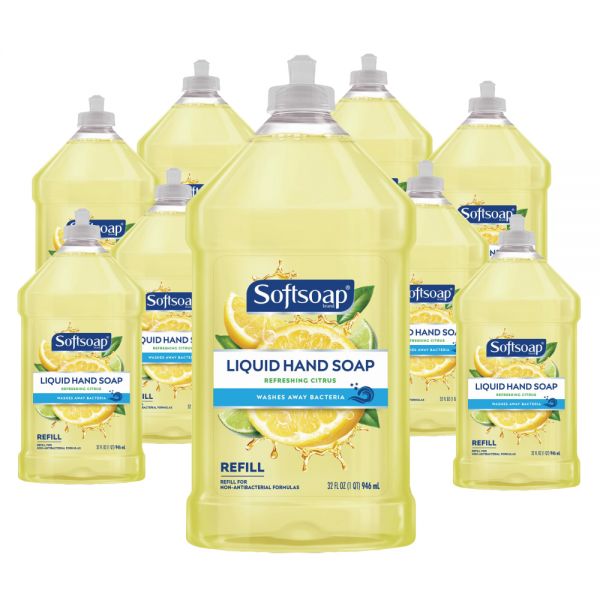 Softsoap Liquid Hand Soap Refills, Fresh Citrus Scent, 32 Oz Bottle, Pack Of 9 Bottles