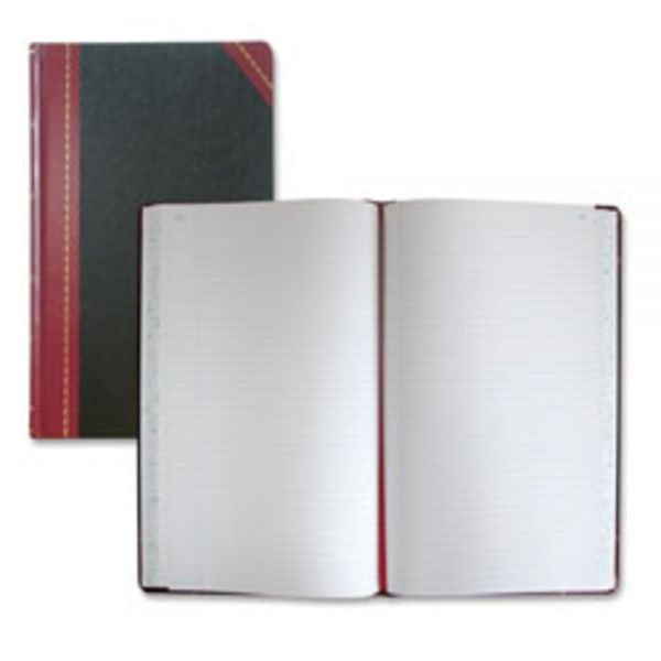 National Brand Hardbound Columnar Record Book, 14 1/8" x 8 5/8", 50% Recycled, Black, 41 Lines Per Page, Book Of 300 Pages