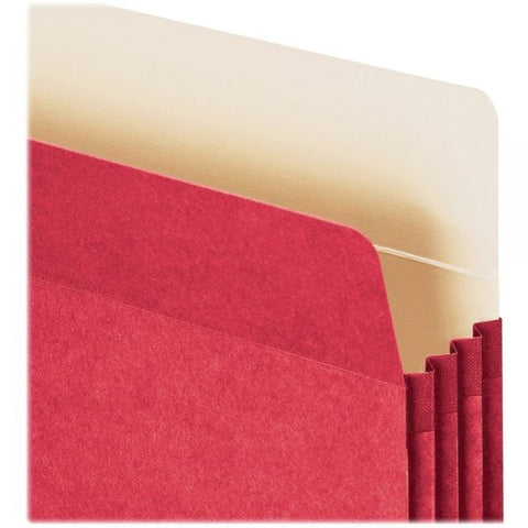 Smead Colored File Pockets, 3.5" Expansion, Letter Size, Red