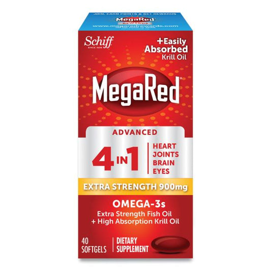 MegaRed Advanced 4-in-1 Omega-3 Softgel, 900 mg, 40 Count