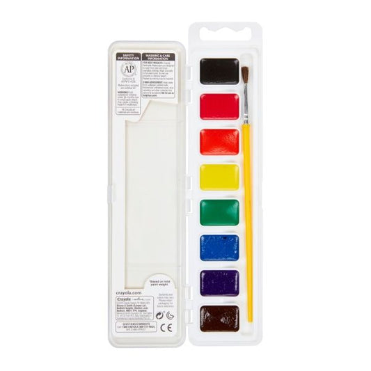 Crayola Washable Watercolor Paint, 8 Assorted Colors, Palette Tray