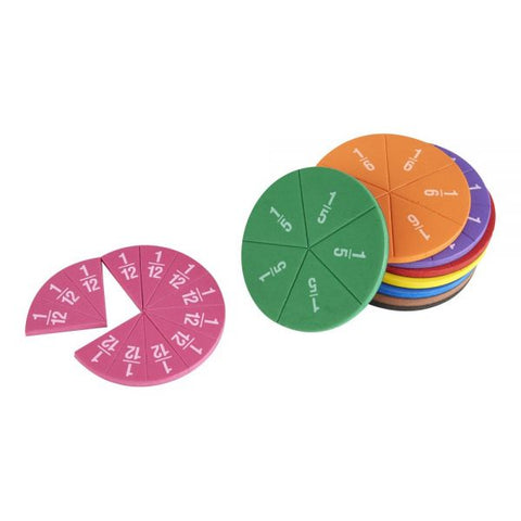 Magnetic Fraction Circles, Assorted Colors, Pre-K, Set Of 51 Circles