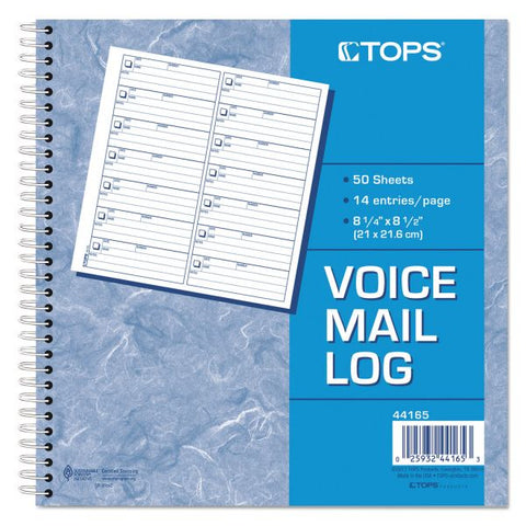 TOPS Voice Mail Message Book, One-Part (No Copies), 4 x 1.14, 14 Forms/Sheet, 1,400 Forms Total