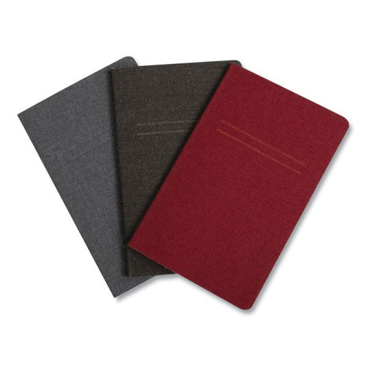 TRU RED Pocket Journal, 1 Subject, Narrow Rule, Assorted Covers, 3.5 x 5.5, 48 Sheets, 3/Pack