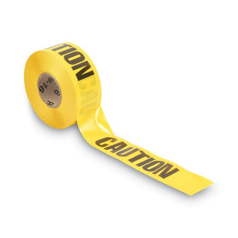 Tatco Caution Barricade Safety Tape, 3" x 1,000 ft, Black/Yellow