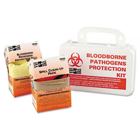 Pac-Kit Small Industrial Bloodborne Pathogen Kit, Plastic Case, 7.5 x 2.75 x 4.5