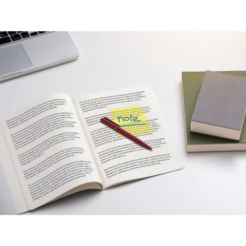 Translucent Sticky Notes, With Storage Tray, 3" x 3", Yellow, 50 Notes Per Pad, Pack Of 12 Pads