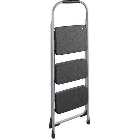 Cosco 3-Step Big Step Folding Stool, 200 lb Capacity, 17.75 x 28 x 45.63, Light Gray