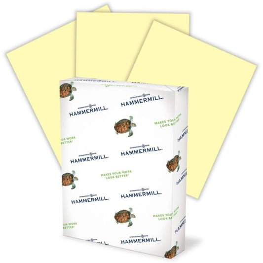 Hammermill Recycled Colored Paper, 20 lb, 8 1/2 x 11, Canary, 500 Sheets/Ream