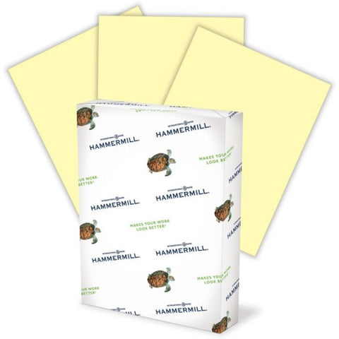 Hammermill Recycled Colored Paper, 20 lb, 8 1/2 x 11, Canary, 500 Sheets/Ream