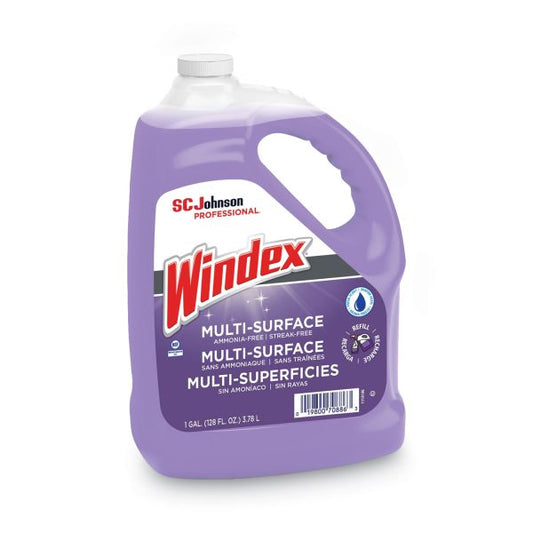 Windex Non-Ammoniated Glass/Multi Surface Cleaner, Pleasant Scent, 128 oz Bottle