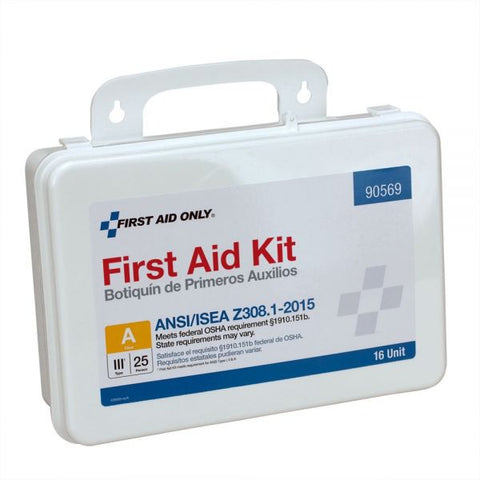 First Aid Only Unitized ANSI Class A Weatherproof First Aid Kit for 25 People, 84 Pieces, Plastic