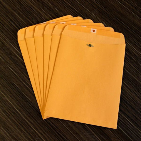 Business Source Gummed 9 1/2" x 12 1/2" Clasp Envelopes #93 (9.50" x 12.50") - Gummed Flap - 100/ Box - Kraft