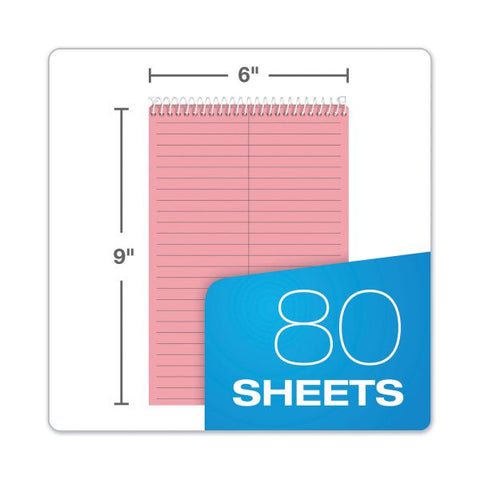 TOPS Prism Steno Pads, Gregg Rule, Pink Cover, 80 Pink 6 x 9 Sheets, 4/Pack