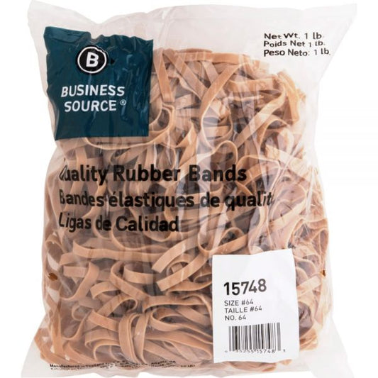 Business Source #64 Rubber Bands Size #64 - 3 1/4" x 1/4" - Natural - 320/ Pack