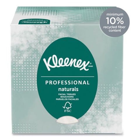 Kleenex Naturals Facial Tissue, 2-Ply, White, 90 Sheets/Box