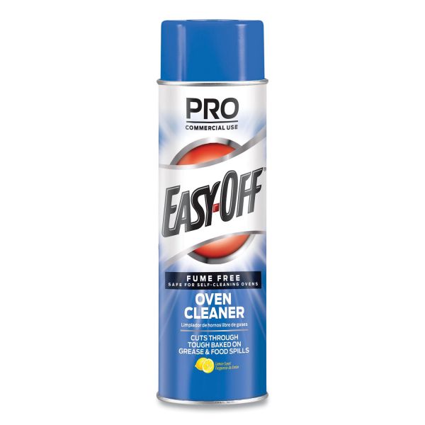 Professional EASY-OFF Fume Free Max Oven Cleaner, Foam, Lemon, 24 oz Aerosol Spray, 6/Carton Spray - 24 oz (1.50 lb) - Fresh Lemon Scent - 1 Each - White