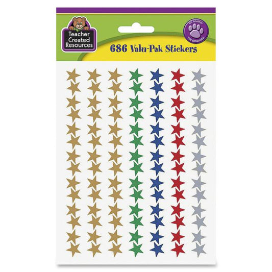 Assorted Foil Stars Stickers Valu-Pak 686 Stickers/ Pack