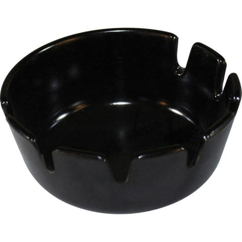 Impact Products Tabletop Ash Tray Round - Heat Resistant, Lightweight - 1.8" Height x 4.8" Width - Plastic - Black - 12 / Box