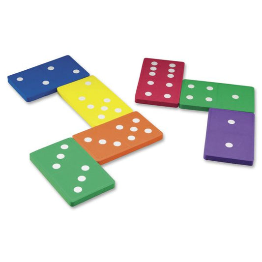 Learning Resources Jumbo Dominoes 5" x 3" Size - Assorted Colors - 28/ Set - Recommended Grades K+