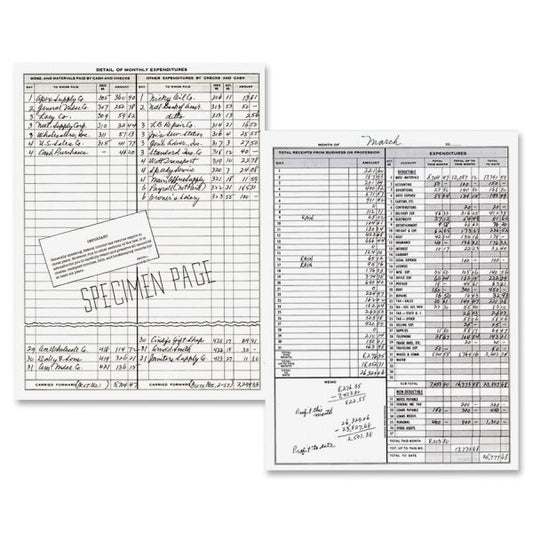 Dome Bookkeeping Record Book 8 3/4" x 11 1/4" - 128 Sheets/ Book - Wire Binding - Beige Cover - 3/ Pack