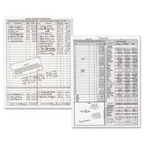 Dome Bookkeeping Record Book 8 3/4" x 11 1/4" - 128 Sheets/ Book - Wire Binding - Beige Cover - 3/ Pack