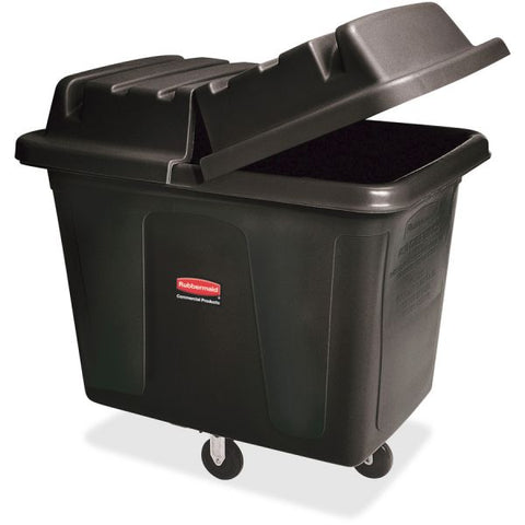 Rubbermaid Commercial 300-lb Capacity Cube Truck 44.91 gal Capacity - Cube - Durable - 28.1" Height x 26" Width - Metal, High-density Polyethylene (HDPE) - Black - 1 Each