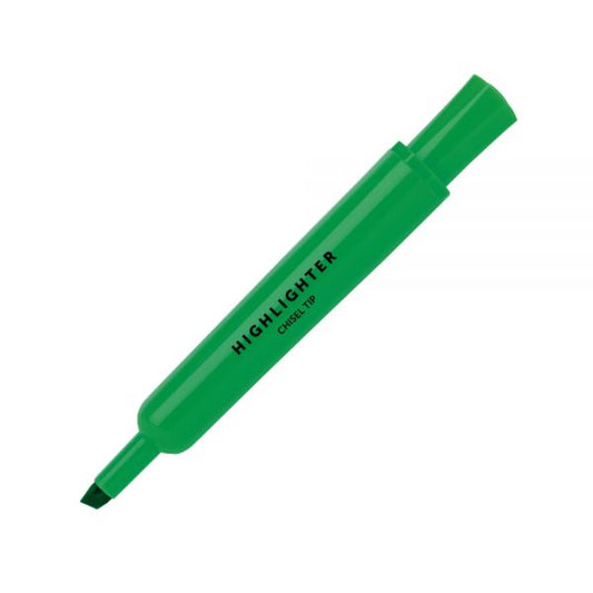 Chisel-Tip Highlighter, 100% Recycled Plastic, Green, Pack Of 12