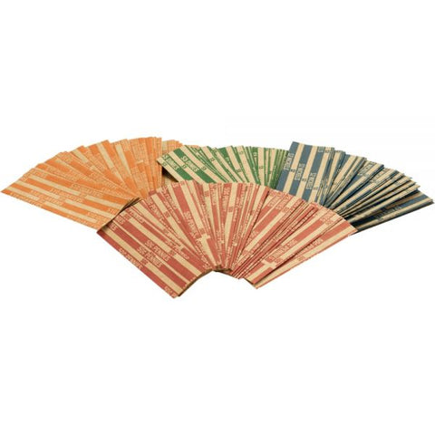 Sparco Flat Quarter Coin Wrappers Kraft - Brown with Orange Print - 1,000/ Carton