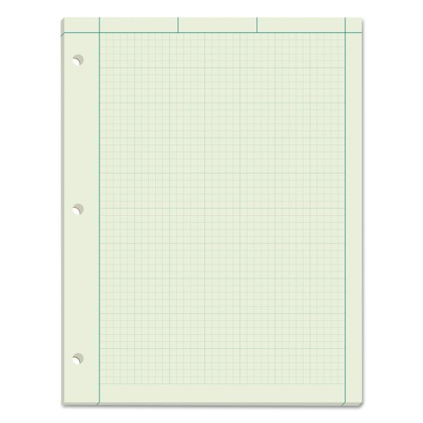 TOPS Engineering Computation Pads, Cross-Section Quadrille Rule (5 sq/in, 1 sq/in), Green Cover, 100 Green-Tint 8.5 x 11 Sheets