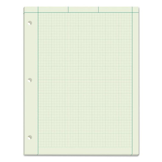 TOPS Engineering Computation Pads, Cross-Section Quadrille Rule (5 sq/in, 1 sq/in), Green Cover, 100 Green-Tint 8.5 x 11 Sheets