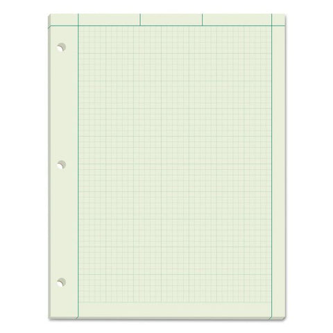 TOPS Engineering Computation Pads, Cross-Section Quadrille Rule (5 sq/in, 1 sq/in), Green Cover, 100 Green-Tint 8.5 x 11 Sheets