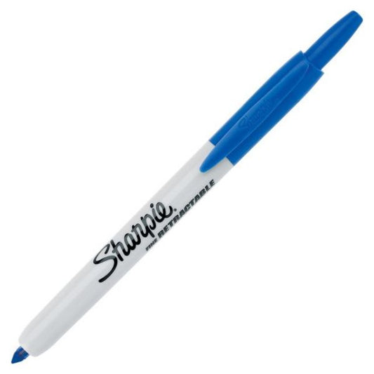 Sharpie Fine Point Retractable Markers, Blue, 12/Pack Fine Point Size - Blue Ink - 12/ Pack