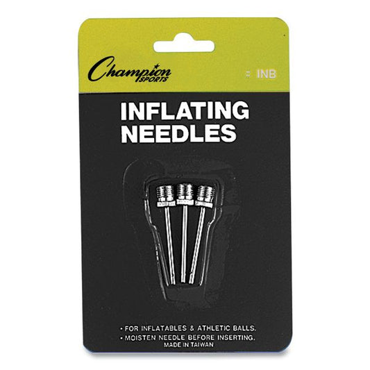 Champion Sports Nickel-Plated Inflating Needles for Electric Inflating Pump, 3/Pack