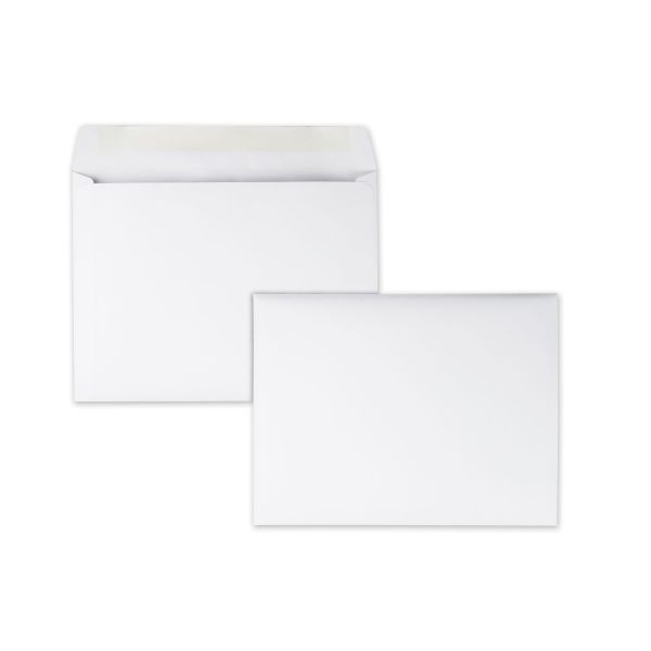 Quality Park Open-Side Booklet Envelope, #10 1/2, Hub Flap, Gummed Closure, 9 x 12, White, 100/Box