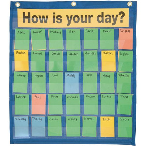 Behavioral Pocket Chart 18.50" x 21" - 35 Pockets - Blue