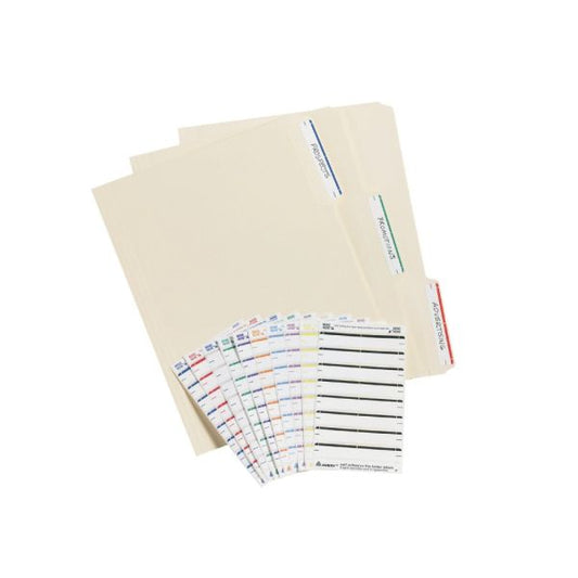 Avery Print or Write File Folder Labels, 11/16 x 3 7/16, White, 252/Pack