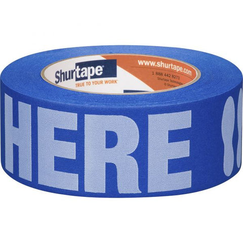 Duck STAND HERE Floor Marking Tape 60 yd Length x 1.88" Width - 1 / Roll - 100 Per Roll - Blue