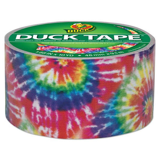 Duck Colored Duct Tape, 3" Core, 1.88" x 10 yds, Multicolor Love Tie Dye