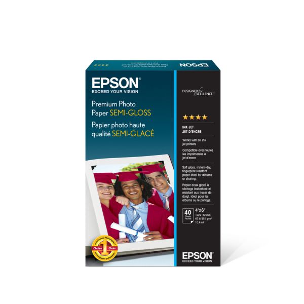 Epson Inkjet Photo Paper 4" x 6" - Semi-gloss - 40 Sheet