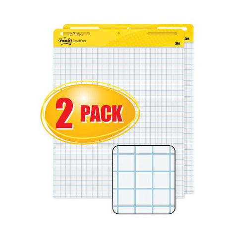 Post-it Easel Pads Self Stick Easel Pads, Quadrille, 25 x 30, White, 2 30 Sheet Pads/Carton