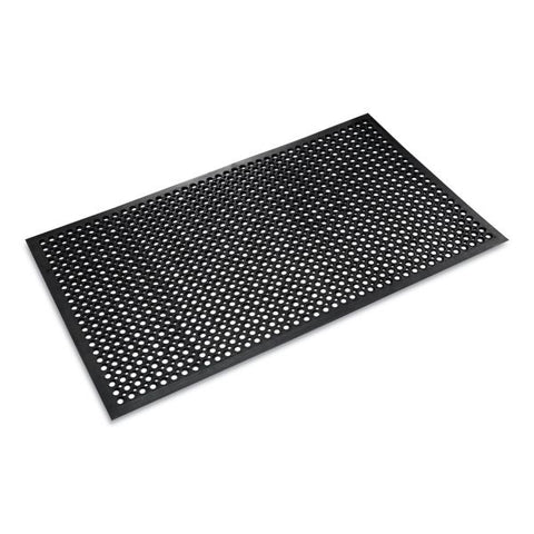 Crown Safewalk-Light Drainage Safety Mat, Rubber, 36 x 60, Black