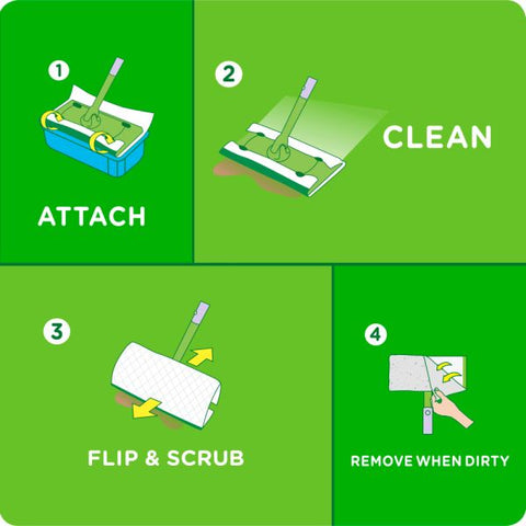 Swiffer Sweeper Wet Multisurface Mopping Pads, Open Window Fresh Scent, 11 5/8" x 2 3/16", Pack Of 12