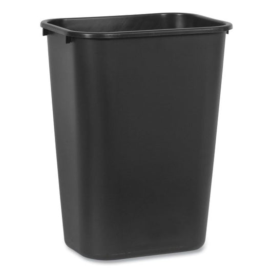 Rubbermaid Commercial Deskside Plastic Wastebasket, 10.25 gal, Plastic, Black