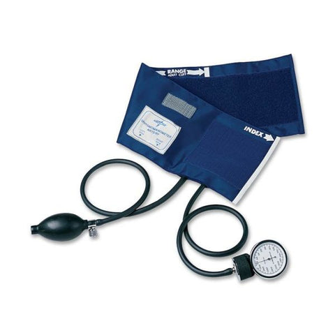 Medline Handheld Aneroid Sphygmomanometer Adult-Size - Nylon - Blue