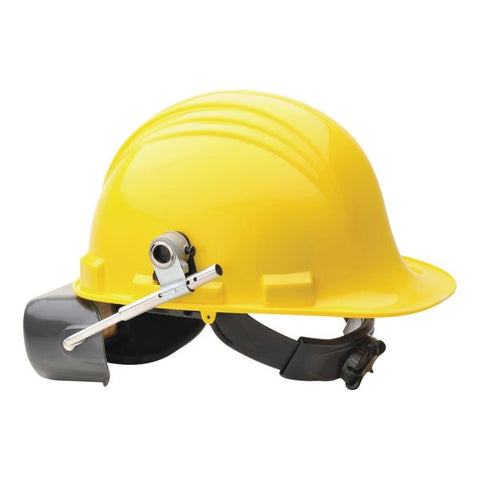 North Safety A-Safe Peak Hard Hat, Yellow, Ratchet 4-Point Suspension