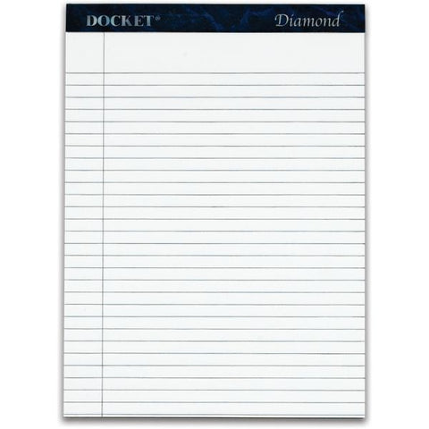 TOPS Docket Diamond Letter-Size Legal Pads 8.50" x 11.75" - Legal Ruled - Perforated - 50 Sheets/ Pad - 2 Pads - White