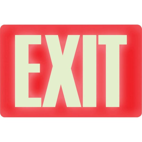 Headline Sign Glow In The Dark Sign, 8 x 12, Red Glow, Exit