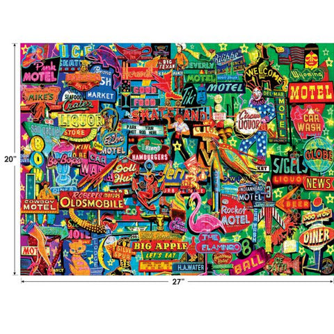 Cra-Z-Art Kodak 1,000 Piece Jigsaw Puzzle, Neon Signs, 20” x 27”